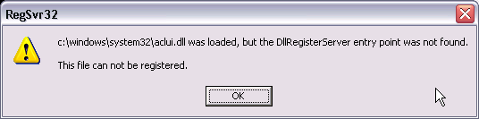 DllRegisterServer failed
