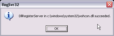 DllRegisterServer succeeded